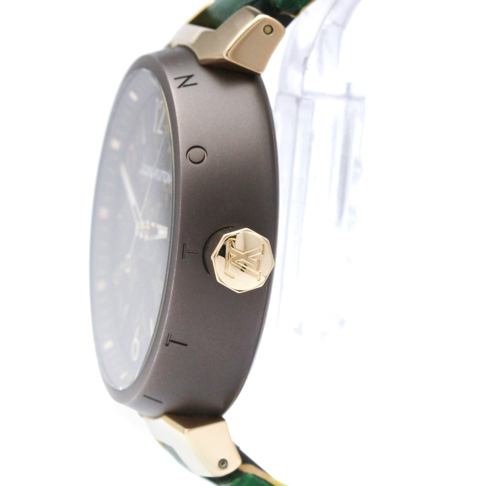 LOUIS VUITTON Tambour Quartz 18K Rose Gold Steel Quartz Watch QA139Z - Picture 4 of 8